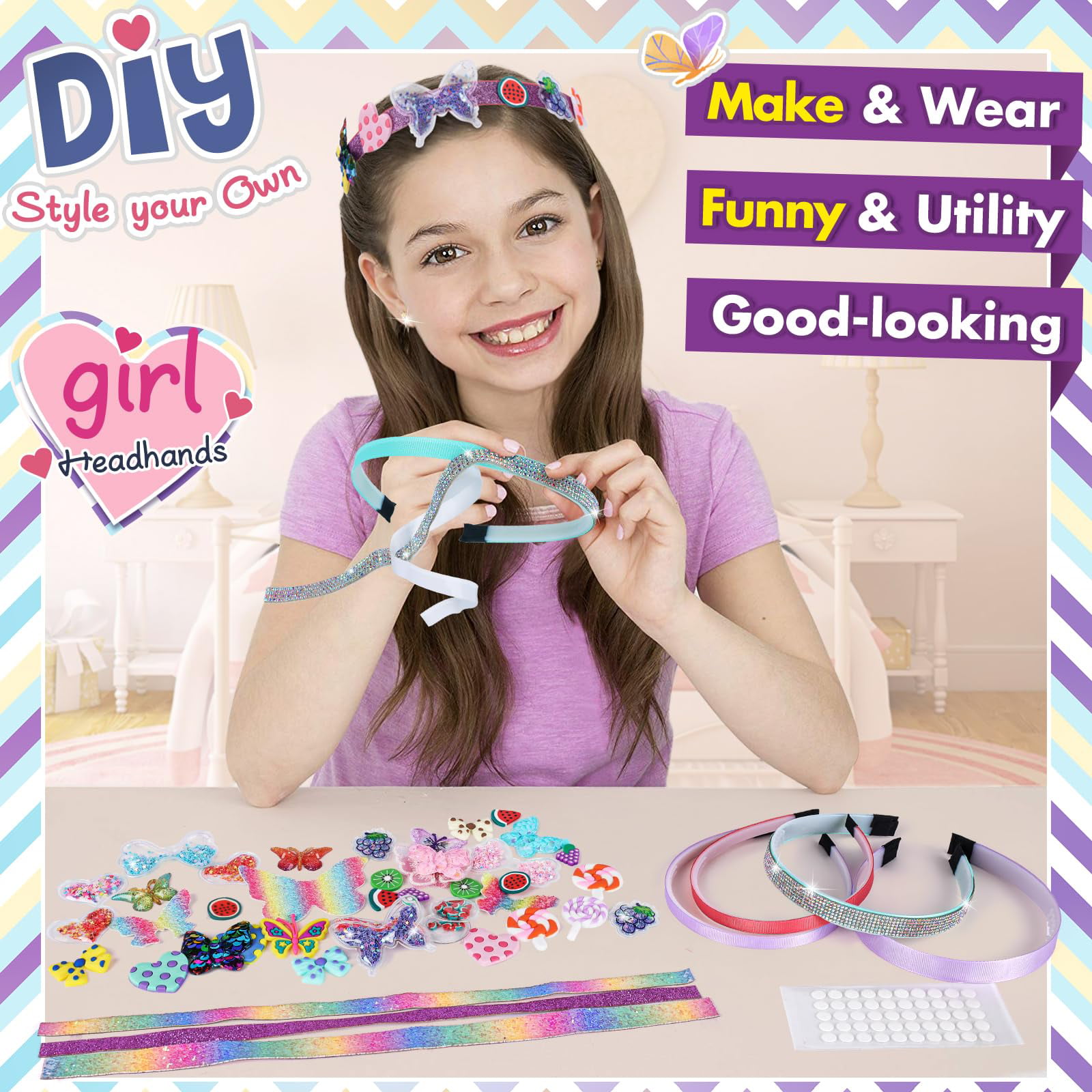 Amazon.com: Art Crafts for Girls Age 5 6 7 8 Princess Gifts: Girly Craft  Accessories for 10 11 12 Year Old Girl Butterfly Craft Jewellery Making  Sets Birthday Gifts Hair Accessories Age 6-12 Girls Kids : Toys & Games