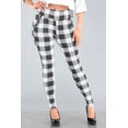 thumbnail image 5 of Tregging Skinny Pants With Zipper Pockets - White, Black, Mustard Plaid, 5 of 9
