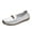 White, variant on Fesfesfes Black Flats shoes Round Toe Snail Shoes Sweet Middle Age Mom's Flats Shoes Comfortable Lightweight Shoes 40(7.5)