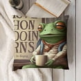 thumbnail image 3 of YINGXI Funny Frog Throw Pillow Covers case，I Can't Live Laugh Love in These Conditions Pillow Covers，Frog Lovers Gifts for Women 22x22in, 3 of 5