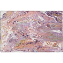 Karina Pink Contemporary Artistic Color Splash 1'8" x 2'6" Non-Skid Accent Rug