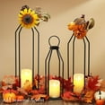thumbnail image 2 of Perfnique Set of 3 Black Metal Lanterns w/ 6hr Timer Candles, Modern Farmhouse Lanterns Decorative for Outdoor Front Porch Patio Dining Table Decor, 2 of 8