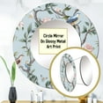 thumbnail image 3 of Designart "Bird in Minimalist Floral Setting VII" Floral Round Mirror Wall Décor Cottage - Large Blue Round Mirror - Round Mirror 29" x 29" Inch, 3 of 5