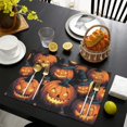 thumbnail image 7 of Horror Pumpkin Bat Spider Witch Halloween Placemats Set of 4 Farmhouse Spooky Halloween Place Mat Durable No Slip Outdoor Indoor Table Mats for Halloween Dining Table Accessories, 7 of 7