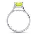 thumbnail image 4 of 2.50 Carat Emerald Cut Peridot Gemstone Sparkle Engagement Ring for Ladies Solid 18K White Gold Size 11 by Diamond Capitals, 4 of 8