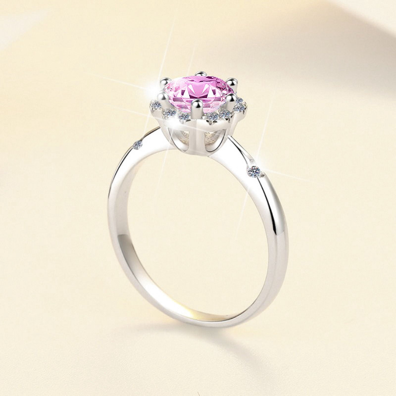 1 Carat Moissanite Wedding Ring for Women Engagement Rings for Women Diamond 18K White Gold Plated 925 Sterling Silver Moissanite Diamond Promise Rings Womens Diamond Ring