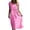#0308-Pink, variant on Linen Dresses for Women Cotton Maxi Dress Short Sleeve Lace Crew Neck Pleated Flowing Dress Summer Vacation Boho
