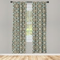 thumbnail image 3 of Ambesonne Brown and Blue Curtains, Eastern Star, Pair of 28"x63", Taupe Pale Blue Brown, 3 of 5