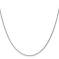 thumbnail image 2 of Diamond2Deal 14K White Gold 1.1mm Round Cable Chain Necklace for Women 18", 2 of 5