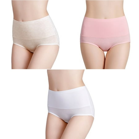 

3Pcs Women s Underwear Plus Size High Waist Panties for Women Lingeries Cotton Briefs Underpant Breathable Female Intimates Lady