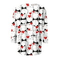 thumbnail image 4 of Valentine's Day T-Shirt for Women Loose 3/4 Sleeve Heart Print Shirts Casual Crew Neck Blouses Three-quarter Sleeve Pullover Top, 4 of 5