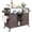 Brown, variant on 50.25" W Grill Cart with Stainless Steel Tabletop - Outdoor Storage Cabinet for BBQ, Bar Patio Kitchen Island with Ample Storage and Lockable Wheels,Brown