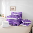 thumbnail image 5 of Manfei Fashion Purple Eyelashes Bedding Comforter Set 7pcs, Dreamy Sequin Print King Bedding Sets, Romantic Love Heart Bed Sheets, Lightweight Room Decor, 5 of 7