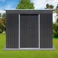thumbnail image 4 of Huloretions 6x8 FT Outdoor Storage Shed,Galvanized Steel Metal Garden Sheds Kit With 2 Punched Vents Storage Shed Large Outdoor Storage Box For Backyard Lawn Patio, 4 of 6