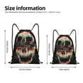 thumbnail image 2 of Saiise Glitch Screaming Skull Pattern Sports Drawstring Backpack - String Swim Gym Bag with Wet Proof Pocket for Women&Men-Medium, 2 of 6