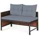 thumbnail image 4 of Sillón Reclinable Plegable Costway para Exteriores Ajustable Playa Patio Piscina con Parasol Color Azul, 4 of 7