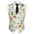 thumbnail image 5 of Yuyamidu Cowboy Men's Suit Vest Cactus Casual Waistcoat Vest for Men Size 2XL Leisure Dress Business Vests for Wedding Party Tuxedo V-neck Waistcoat with Pockets, 5 of 7