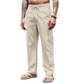 thumbnail image 3 of COOFANDY Men's Linen Beach Pants Loose Fit Drawstring Casual Pants Lightweight Baggy Cotton Trousers, 3 of 6