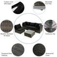 thumbnail image 5 of Patiojoy 6 Pieces Outdoor PE Rattan Wicker Sectional Sofa with 42" 60,000 BTU Gas Fire Pit Table, Patio Conversation Set with Tempered Glass Coffee Table Black, 5 of 10