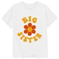 thumbnail image 3 of REDARER Girls' Floral & Big Sister Graphic Tee - Colorful Letter Printed Round Neck Short Sleeve Casual Fashion Kids Everyday Wear Top,4-5 Years, 3 of 3