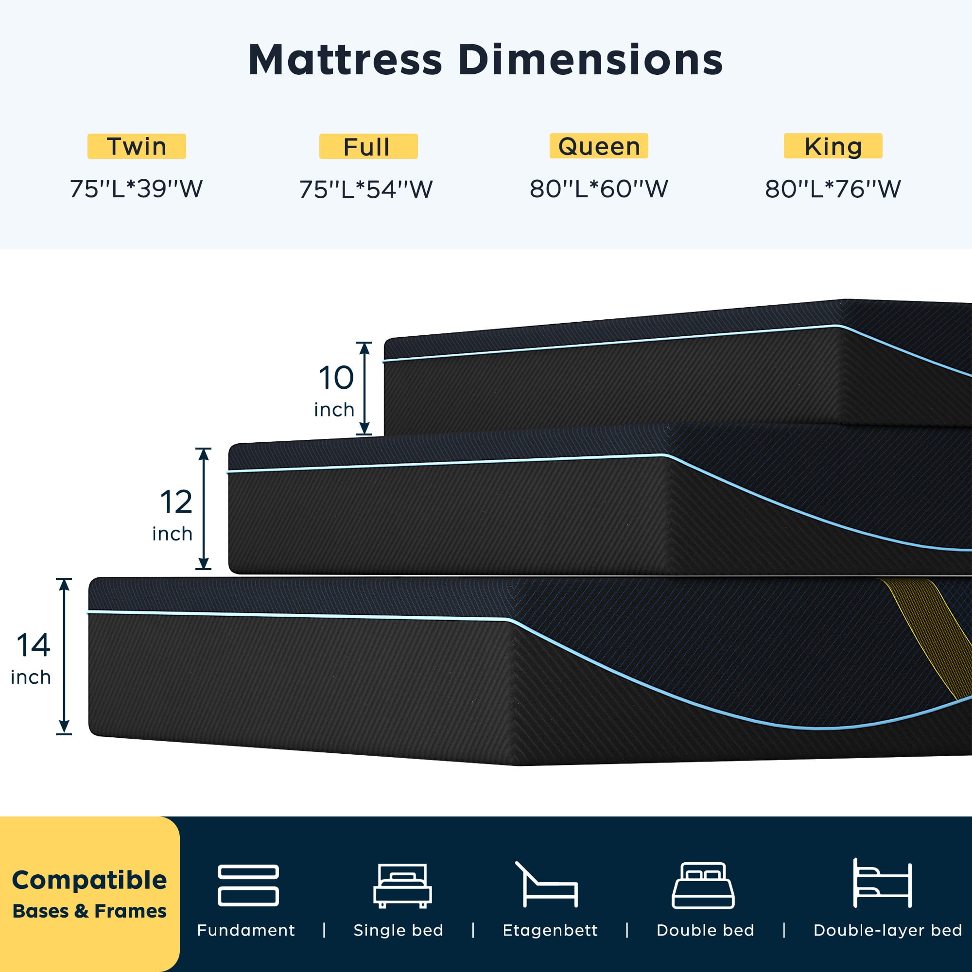 10" Full Mattress, Holaki Green Tea & Bamboo Charcoal Gel Memory Foam Mattress for Pressure Relief, Motion Isolation, Full Size Medium Firm Mattress with Removable Cover, CertiPUR-US Certified