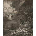 thumbnail image 2 of Rembrandt van Rijn 15x17 Gold Ornate Wood Frame and Double Matted Museum Art Print Titled - The Angel Appearing to the Shepherds (1634), 2 of 4