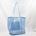 thumbnail image 3 of POINTERTECK Shoulder Bag Hollow Large Capacity Space-saving Inner Zipper Pocket Double Handles Storage Portable Casual Beach Mesh Tote Bag Outdoor Accessory, 3 of 11
