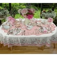 thumbnail image 2 of Mothers Day Oval Tablecloth, Rosette Butterfly Tablecloth, Pink Roses Table Cloth,Wrinkle Resistant and Washable Rose Tablecloth,Perfect for Kitchen,Dining,Outdoor,Patio,Party, Oval 60X84 inch, 2 of 6