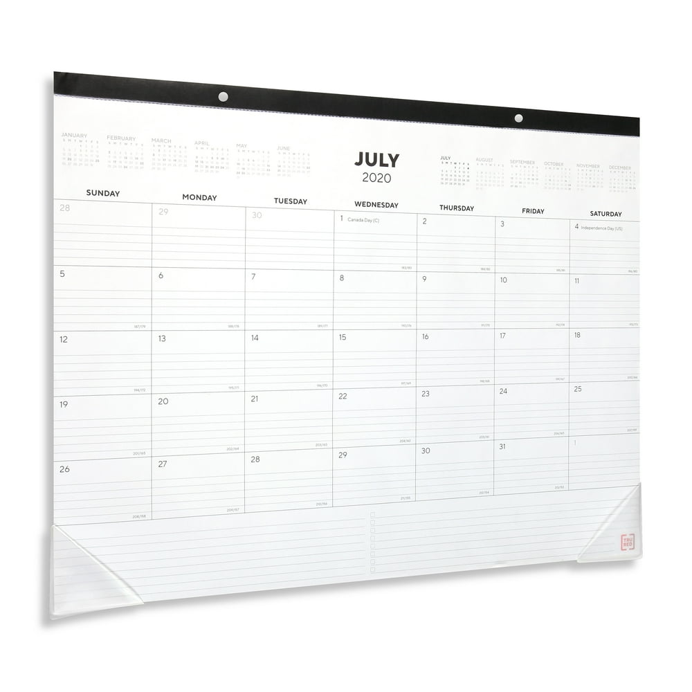 TRU RED 20202021 17" x 22" Desk Calendar, Black/Red TR1295220