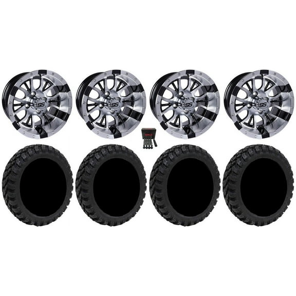 GTW Diesel 12" Golf Cart Wheels Machined 20" Nomad Tires Yamaha