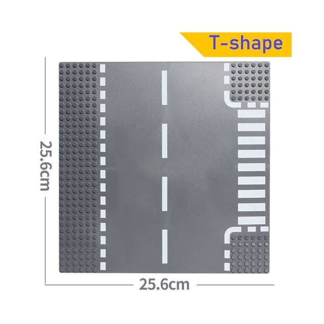 Blocs MOC Ville Ami Vue de Rue Plaque Feux de Circulation Panneau Base de Route Compatible Pont Ferroviaire Briques de Construction Bricolage Jouets pour Enfants en Forme de T