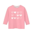 thumbnail image 4 of Pink Girls Cold Shoulder Long Sleeve Shirt, Cute Heart Print Soft Stretch Polyester Spandex Top for 4-12 Years Old Kids, Easy Care Casual Everyday Wear,Size 12-13T, 4 of 5