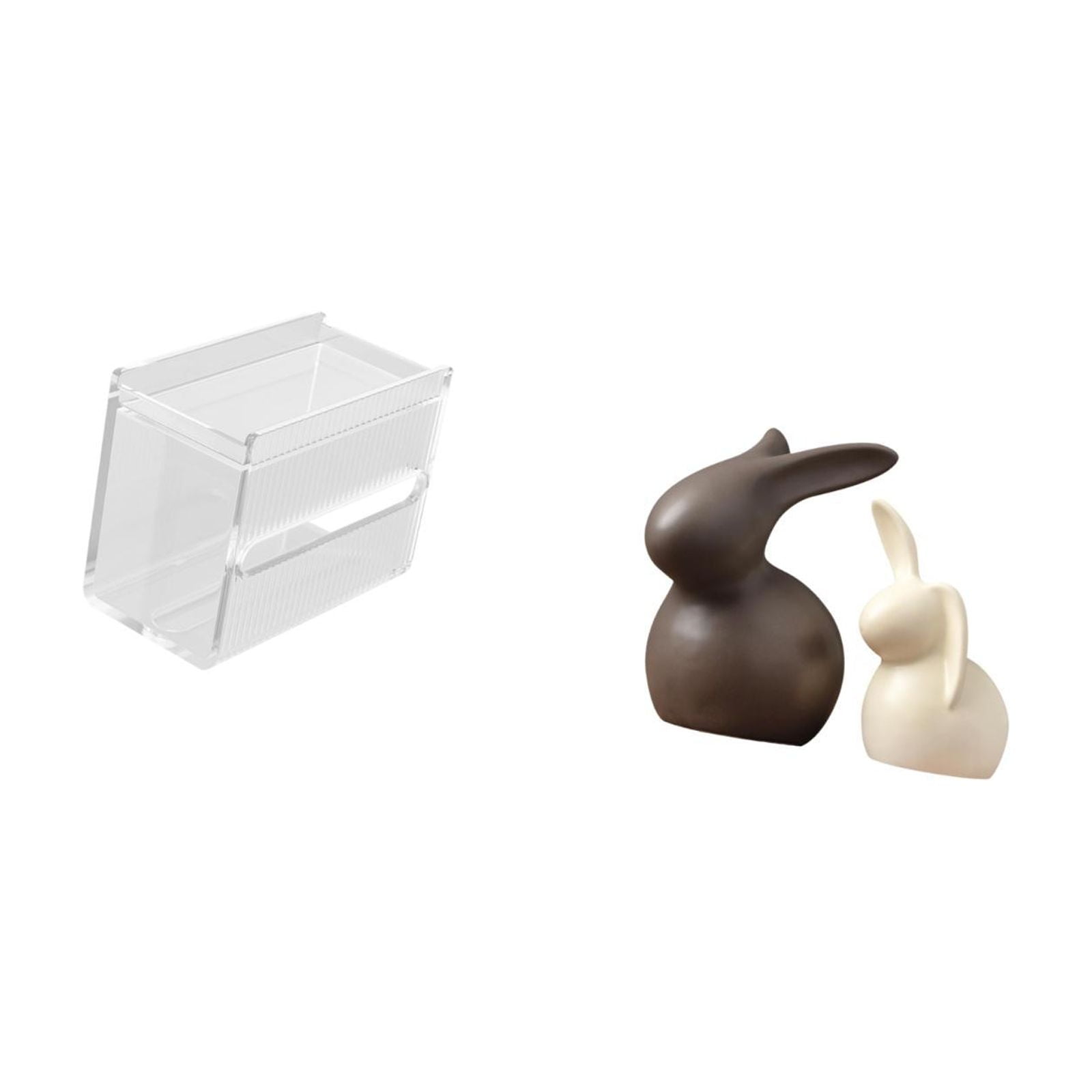 Fiocias Tissue Case Wall Mounted Toilet Paper Storage Box Acrylic Toilet Tissue Towel Holder Ceramic Statue Suitable for Home Office Table Desk Decor