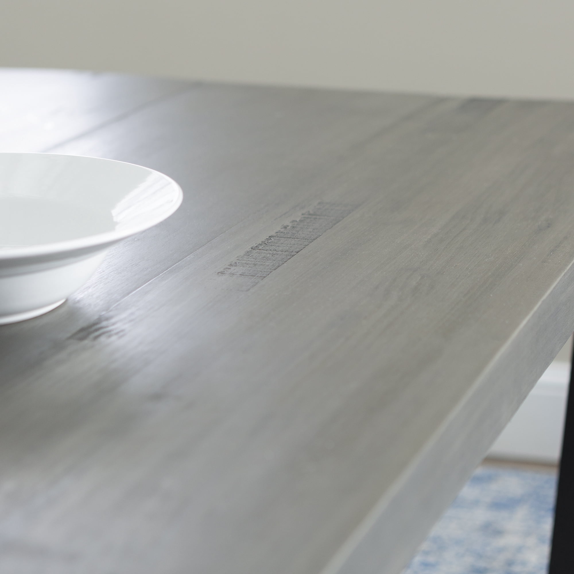 Walker Edison Rustic Farmhouse Solid Wood Dining Table, Grey