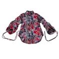 thumbnail image 3 of Bintarealwax Women 2 Piece Outfits African Print Long Sleeves Button Down Shirt Shorts Sets Business Work Fashion Set 2025, 3 of 5