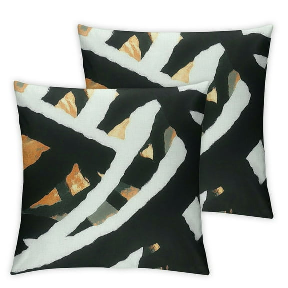 QKZF Black and White Pillow Cases Geometric Abstract Neutral Art Throw Pillow Cover Set of 2, Modern Boho Decorative Cushion Cover for Bedroom Bed Outdoor Car Couch Sofa