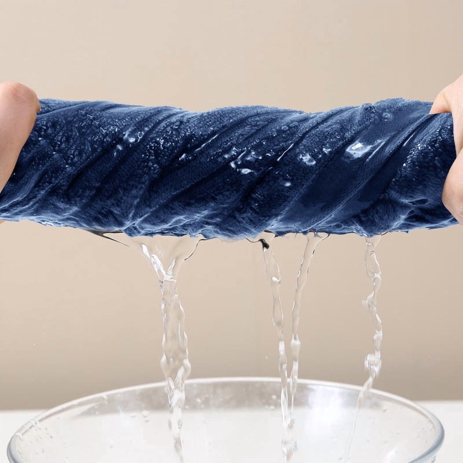 JML Blue Bath Towel Set of 8 Pieces - Cotton Blend Highly Absorbent Towels for Bathroom, 2 Soft Bath Towels, 2 Hand Towels, 4 Washcloths