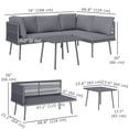 thumbnail image 3 of Outsunny 3 Pieces Wicker Patio Furniture Sofa Set with Steel Table, Grey, 3 of 10