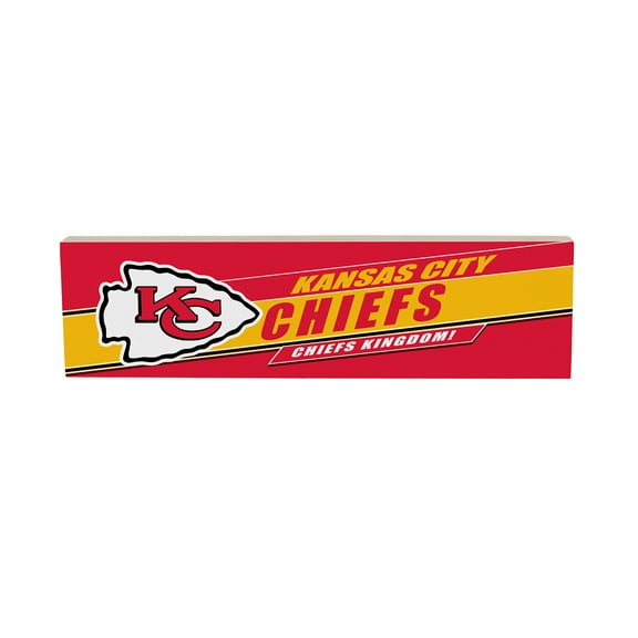 Kansas City Chiefs 5" x 18" Shadow Logo Wood Mantle Sign