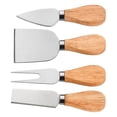 thumbnail image 2 of Ensemble de Couteaux à Fromage en Acier Inoxydable avec Manches en Bois - Collection de 4 Pcs, 2 of 5