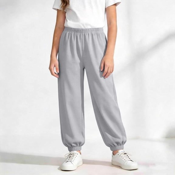 VEKDONE Toddler Boys Girls Joggers Kids Elastic Waist Baggy Sweatpants Breathable Relaxed Fit Everyday Casual School Play Bottoms