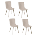 thumbnail image 1 of Sillas de Comedor Beige HOMEMAKE FURNITURE 4 Piezas Patas Doradas de Metal Escandinavo Minimalista, 1 of 6