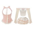thumbnail image 1 of Japanese Style Kawaii Clothing 3 Piece Skirts Set Women Bodycon Slim Even Party Clothing 2023 Autumn Lolita Suits Y2k Crop Tops, 1 of 4
