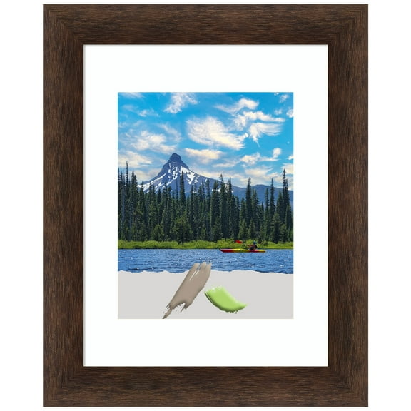 Warm Walnut Narrow Wood Picture Frame, Photo Frame, Art Frame
