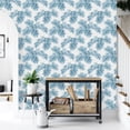 thumbnail image 2 of White Wallpaper with Blue Leaves Pre-Pasted - 25"W x 125"H, 2 of 3