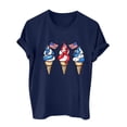 thumbnail image 2 of SOOMLON Independence Day Graphic Tees for Women Trendy Fourth of July Shirts Crew Neck Red White and Blue Tops Short Sleeve Flattering T-Shirt Fitted Tee Blouse Outfits, 2 of 3