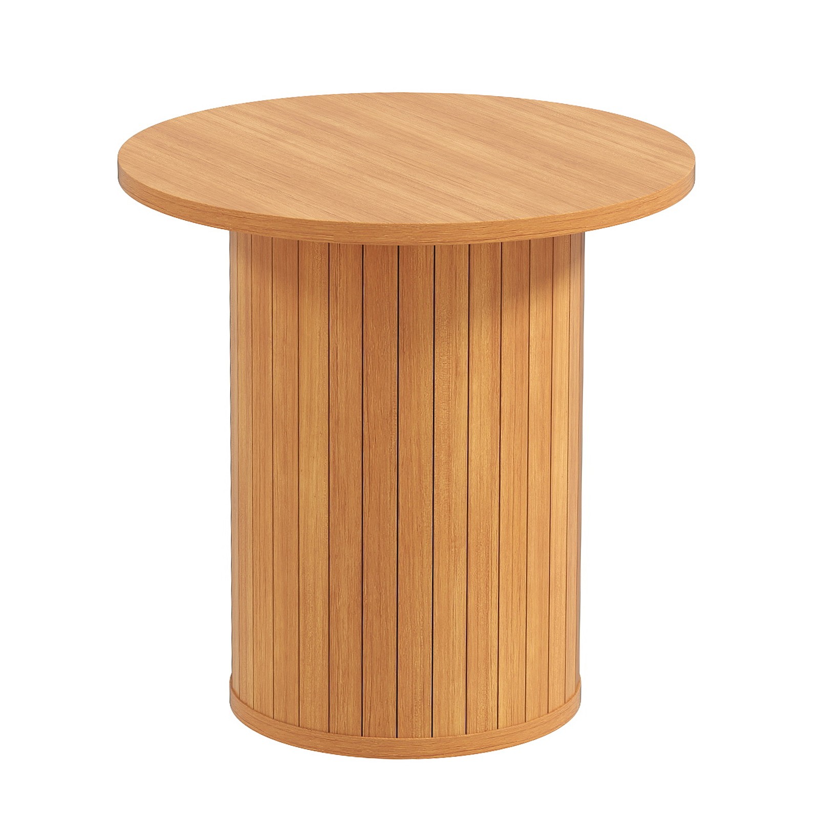 Small 15.7" Round Side Table Circle End Table Nightstand Farmhouse for Small Spaces Living Room,Bedroom(Light Brown)