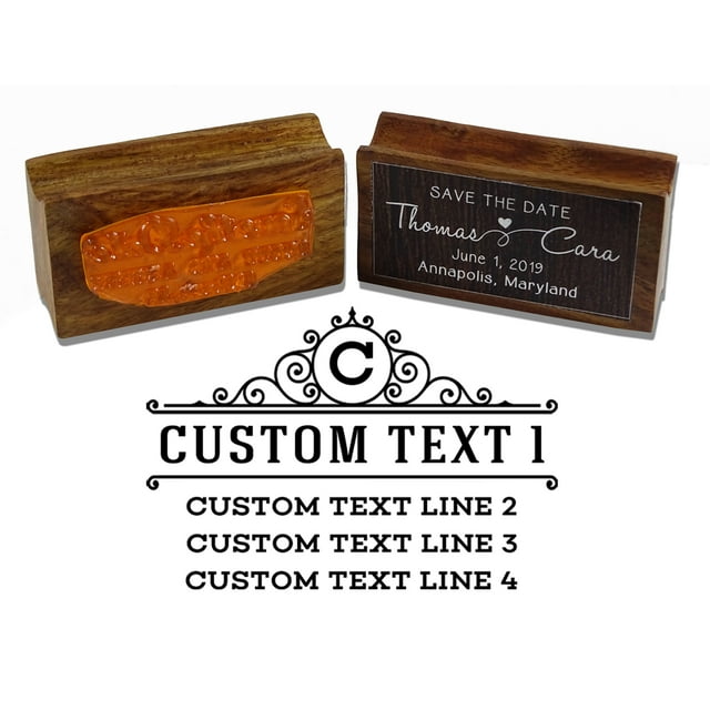 Printtoo Rond Texte Personnalisé Timbre en Caoutchouc Bois Monté Adresse Familiale Retour Personnalisé Timbre Idée Cadeau