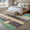 thumbnail image 4 of Life Is Better at The Beach Large Area Rugs 6x9 ft Wood Grain Starfish Shell Summer Washable Rug Non Slip Indoor Carpet Absorbent Floor Mat for Living Room Bedroom Dining Room, 4 of 9