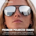 thumbnail image 4 of Grinderpunch Polarized Aviator Sunglasses Men Women Retro Vintage Pilot Sun Glasses UV400 Protection - Gloss Silver, 4 of 10